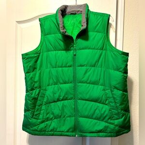 Lands End puffer vest plus size green